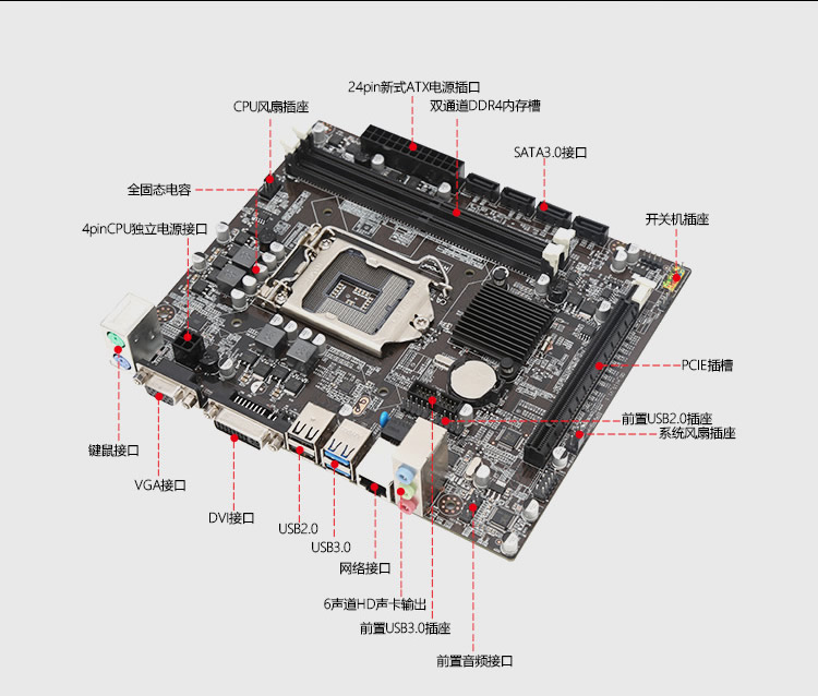 onda昂达h110c全固版intelh110lga1151主板海洋电脑0418商城