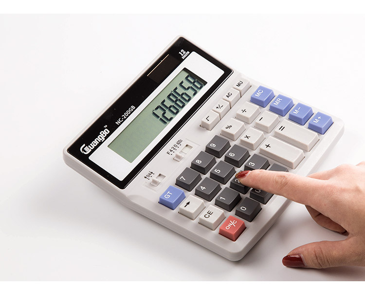 廣博（GuangBo）NC-200GB太陽能大屏幕桌上型計算器/計算機 -0418商城