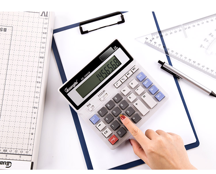 廣博（GuangBo）NC-200GB太陽能大屏幕桌上型計算器/計算機 -0418商城